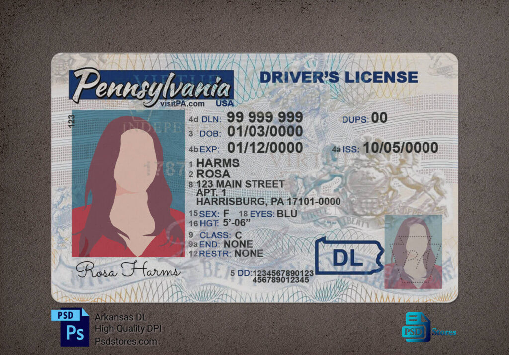 Pennsylvania Driver License Template Psd Stores