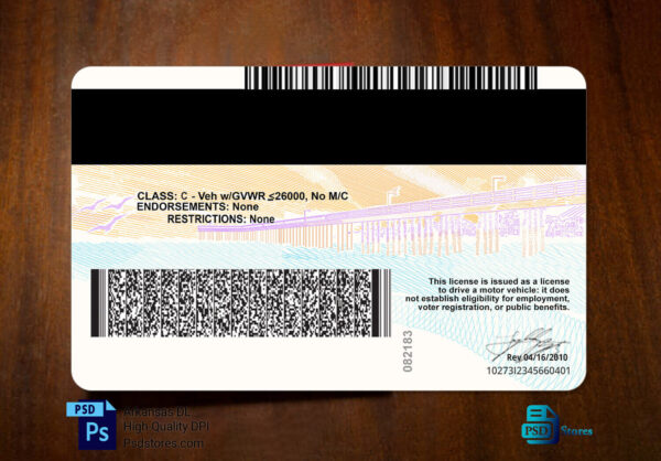 California Driver License Template (V2) - PSD Stores