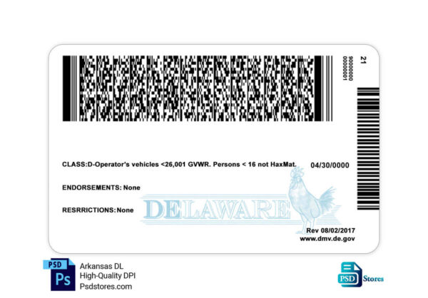 Delaware Driver License Template - PSD Stores