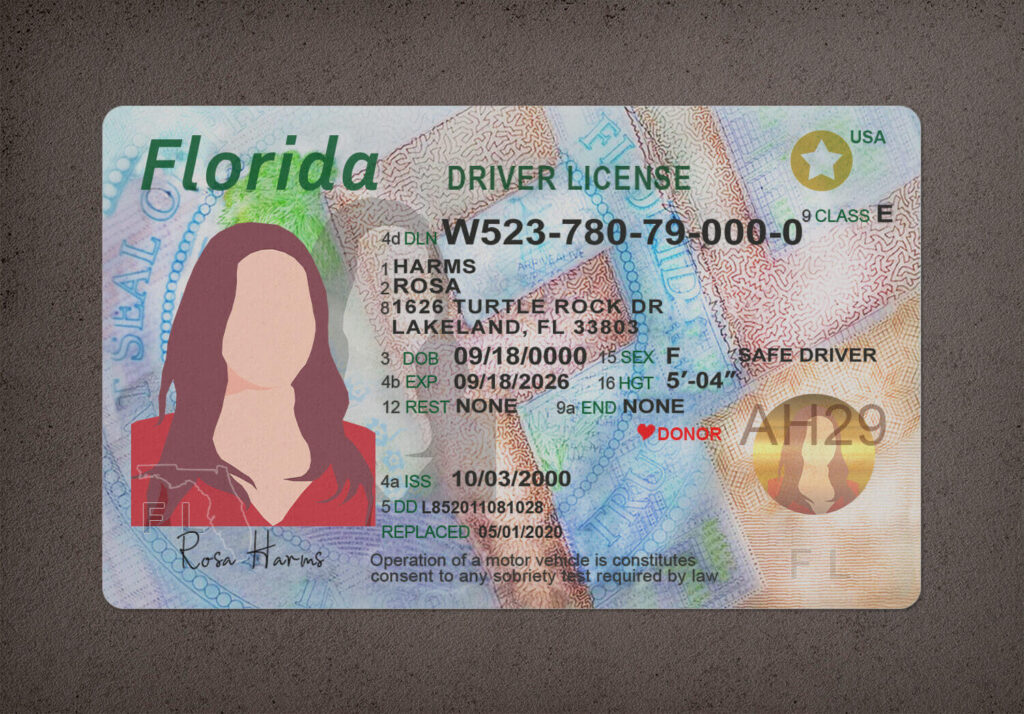 Florida Driver License Template - PSD Stores