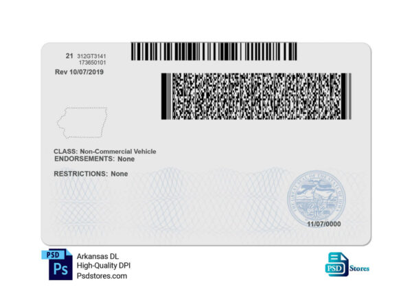 Iowa Driver License Template - PSD Stores