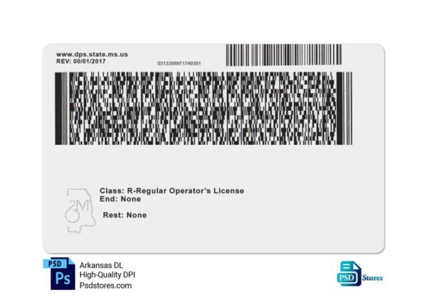 Mississippi Driver License Template - PSD Stores