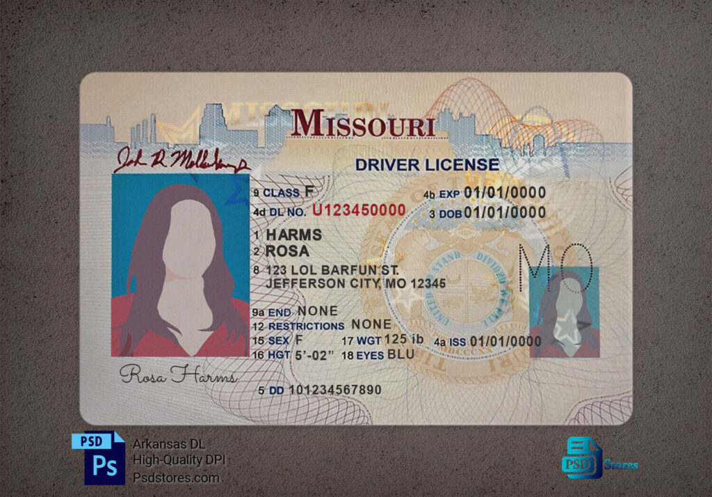 Missouri Driver License Template - PSD Stores