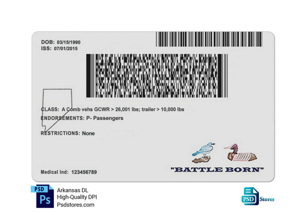 Nevada Driver License Template V1 Psd Stores