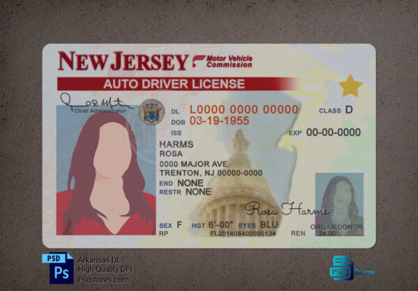 New Jersey Driver License Template - PSD Stores