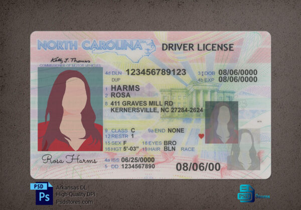 North Carolina Driver License Template - PSD Stores