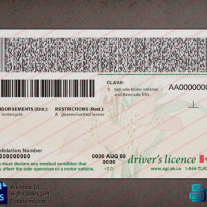 Saskatchewan Driver License Template - PSD Stores