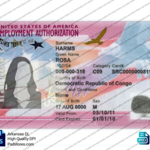 USA Employment Authorization Card Template - PSD Stores