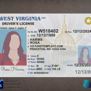 West Virginia Driver License Template - PSD Stores