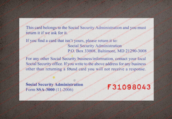 Social Security Card Template 01 - PSD Stores