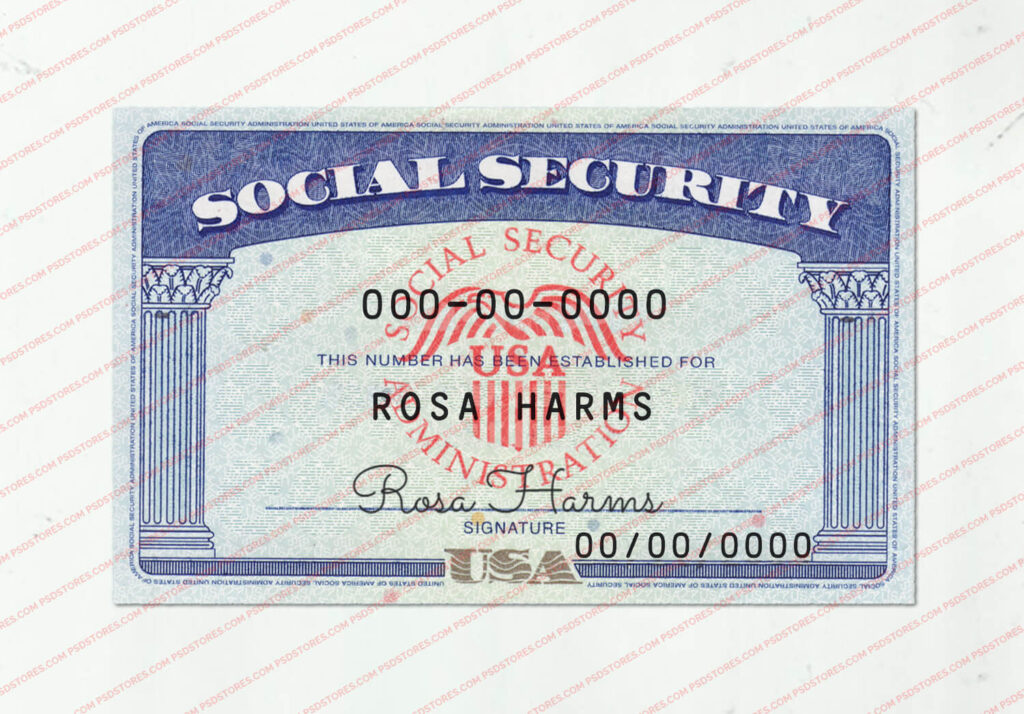 Social Security Card Template 01 - PSD Stores